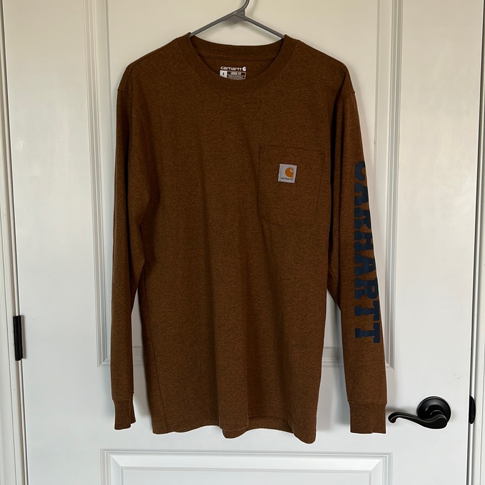 Carhartt Men’s Loose Fit Logo Long Sleeve. - Picture 1 of 11
